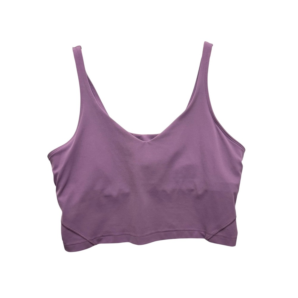 Lululemon Align V Neck Cropped Tank Top Lilac Purple Women's Sz 14‎ - Picture 2 of 6